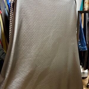 Brown Textured Leather Looking Long Maxi Sirt